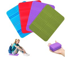 Opvouwbaar Zitmatje - 4 Stuks Opvouwbaar Zitkussen Buiten - Draagbare Isolatie Waterdicht - Outdoor Zitkussen - Zitkussens met 4 Opbergzakken - Compact & Waterdicht - voor Wandelen Picknick en Onderweg Tuin Wandelen Kamperen