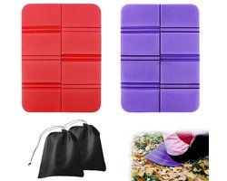 Opvouwbaar Zitmatje - Outdoor Zitkussen - Compact & Waterdicht - 2 stuks - Voor Camping & Wandelen - Rood en paars