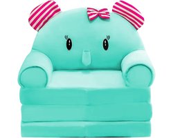 Opvouwbare 2-in-1 Cartoonbank voor Kinderen, Comfortabele Pluche Zitplaats voor Spelen en Dutjes, 120 cm Uitgevouwen, Perfect voor Speelkamers en Slaapkamers