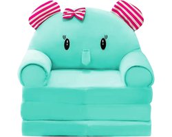 Opvouwbare 2-in-1 Pluche Cartoonbank voor Kinderen, Comfortabele Zitplaatsen voor Spelen en Dutjes, 120 cm Uitgevouwen, Perfect voor Speelkamers en Slaapkamers