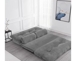 Opvouwbare 3-in-1 Vloersofa met Slaapfunctie en Verstelbare Rugleuning – Comfortabele Slaapbank met 2 Lendenkussens voor Woonkamer, Slaapkamer of Balkon, Modern Design, 173 x 156 x 24 cm