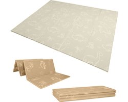 OPVOUWBARE Baby Speelmat - DUBBELZIJDIG Speelkleed incl. opbergtas - 180x200x1cm - Foam mat - Ecru/Beige