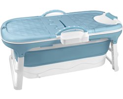 Opvouwbare Badkuip Voor Volwassenen Draagbare Opvouwbare Badkuip Met Deksel Zeepbakje & Handvat Badkuipen Om In De Douche Te Plaatsen Ideaal Voor Kleine Badkamers SPA (112 x 62 x 52 cm, Blauw) NAIZY