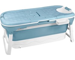 Opvouwbare Badkuip Voor Volwassenen Draagbare Opvouwbare Badkuip Met Deksel Zeepbakje & Massagerollen Badkuipen Om In De Douche Te Plaatsen Ideaal Voor Kleine Badkamers SPA (148 x 62 x 53 cm, Blauw) NAIZY