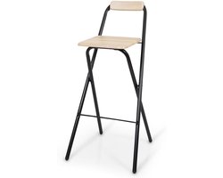 Opvouwbare barkruk in houtlook - Met voetensteun - Geen montage