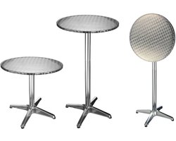 Opvouwbare Bistrotafel Rond 60 cm - Verstelbare Hoogte en Lichtgewicht Aluminium