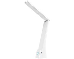 Opvouwbare bureauverlichting - Touch verlichting - leren bureauverlichting - opladen stekker dual-wit - 28 * 5 * 8cm