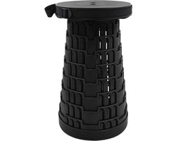 Opvouwbare Campingkruk - Telescoop kruk - opvouwbaar - kruk - Lichtgewicht Festival Stoel - Draagbare en Verstelbare Klapkruk voor Outdoor & Reizen - Tot 44 cm - Zwart