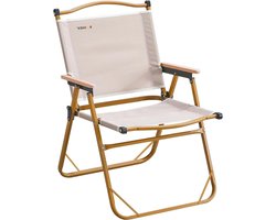 Opvouwbare campingstoel belastbaar tot 150 kg met houten handvat voor kamperen, wandelen, tailgates, picknick, strand en sport
