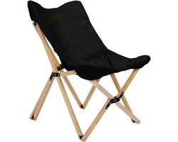 Opvouwbare campingstoel - Vlinderstoel buiten - Ontspannen buiten zitten - Met bekerhouder - 66 x 53 x 81 cm - Blauw