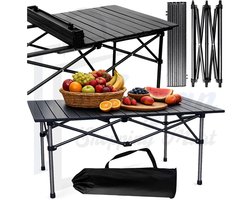 Opvouwbare Campingtafel 95x55 cm – Vistafel met Bekerhouders en Draagtas – Tuintafel voor Camping & Balkon – campingtafel opvouwbaar –Lichtgewicht Opklapbare Tafel voor Balkon, Terras en Outdoor – vistafel inklapbaar– picknick tafel draagbaar – 84275