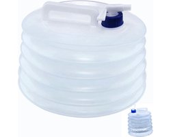 Opvouwbare drinkzak/fles van 10 liter met kraantje; BPA-vrij, lichtgewicht en ruimtebesparend – ideaal voor kamperen, reizen, barbecues, buitenactiviteiten en noodgevallen. Alles-in-één (éénverpakking).