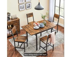 Opvouwbare eetkamertafel, uitneembare keukentafel, bureau, voor 2 tot 4 personen, rechthoekig, met neervallende bladen, voor kleine ruimtes