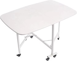 Opvouwbare Eettafel - Inklapbaar Ontwerp met Drop - Leaf Functie en Wielen voor - Delig, Verrijdbaar