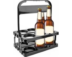 Opvouwbare flessenhouder voor 6 flessen - bierdrager met handvat - kunststof drankhouder voor bierflessen - wijnfles party KTV bar Flessenkrat