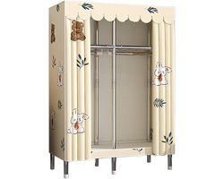 Opvouwbare Garderobekast - Kledingkast Organizer - Kleding Opbergen - Verstevigd Stalen Frame - 201x45x170 cm - Geel
