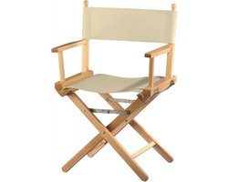 Opvouwbare Houten Regiestoel met Naturel Katoenen Zitting voor Binnen en Buiten