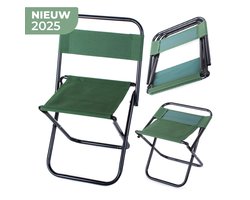 Opvouwbare Kampeerstoel met Rugleuning – Lichtgewicht & Compact – Outdoor Stoel voor Camping, Hiking, Strand & Tuin – Sterk Frame – Groen