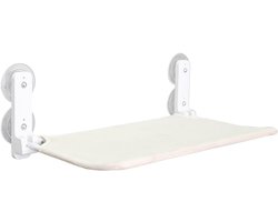 opvouwbare kattenraamzitstok met 4 zuignappen, stevig frame voor glazen ramen en binnenmuren, kattenhangmat wit, 52x30cm, belastbaar tot 20 kg