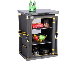 Opvouwbare Keukenkast - Camping Kast - Outdoor Koken - Waterdicht Werkblad - 60 x 50 x 80cm - Grijs