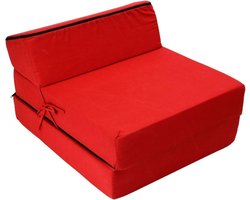 Opvouwbare Kinderfauteuil en Slaapbank - 3-in-1 Stoel voor Spelen en Rusten - Rood