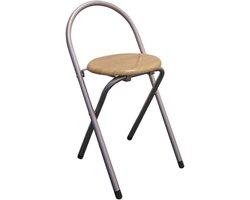 Opvouwbare Klapstoel met Houten Zitting - Stabiel en Draagbaar