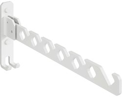Opvouwbare kledinghanger, Kledinghaken, Aluminiumlegering, Kledinghanger, Haken, Wandhanger, Wandhaken, Gebruik voor ophangende kleding in balkons, Badkamers, Gangen (wit)