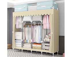 Opvouwbare Kledingkast - Kledingopberger Garderobekast - Ruimte Besparen - Stalen Frame - 165x45x170cm - Paars