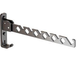 Opvouwbare kleerhanger, kledinghaken, aluminiumlegering, kledinghanger, haken, wandhanger, wandhaak, te gebruiken voor hangende kleding in balkons, badkamers, gangen (zwart)
