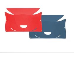 Opvouwbare kruk - 2 stuks - Opvouwbare voetenbankjes - Ontlasting - Plastic-materiaal - Opvouwbare Opstap Kruk - Ultradunne - Draagbare - Voor lange vluchten,kamperen, vissen, picknicks, enz - Rood/Blauw - 31*19 cm