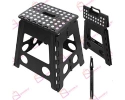 Opvouwbare Kruk – 39 cm Hoog – Inklapbaar & Draagbaar – Lichtgewicht – 100 kg Draagkracht stoelen – Zwart – Voor Keuken, Camping & Garage opvouwbare kruk - 75655