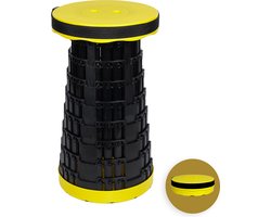 Opvouwbare kruk extra strong geel - telescopische kruk - 250 kg - inklapbare kruk - draagbaar - kampeerstoel - opstapkrukje
