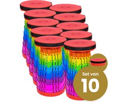 opvouwbare kruk extra strong regenboog per 10 - telescopische kruk - 250 kg - inklapbare kruk - draagbaar - kampeerstoel - opstapkrukje