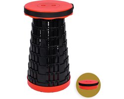 Opvouwbare kruk extra strong rood - telescopische kruk - 250 kg - inklapbare kruk - draagbaar - kampeerstoel - opstapkrukje