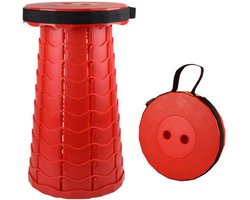 Opvouwbare kruk - Opvouwbaar krukje - Kruk - Krukje - Inklapbare kruk - Inklapbaar - Verstelbaar - Visstoel - Kampeerstoel - Wachtrij - Luchthaven - Vakantie - Backpacken - Reizen - Rood