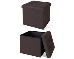 Opvouwbare Kruk Tot 300 kg – Bruin Linnen 38x38x38 cm