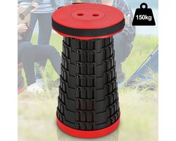 Opvouwbare Kruk,Inklapbare Stoel,Verstelbare Hoogte tot 45 cm, Draagkracht tot 150 kg ,Makkelijk Meenemen ,rood