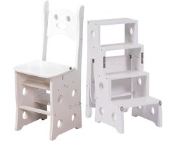 Opvouwbare ladderstoel - Keukentrap bijzettafel - Veilig bereiken - Stabiel en compact - 4 treden - Blauw