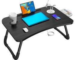 Opvouwbare laptoptafel - bedtafel lapdesks met USB - multifunctionele tafel tekentafel - cadeau zwart