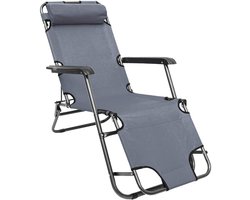 Opvouwbare Ligstoel 155x60cm - Lichte Tuinstoel voor Strand, Camping en Tuin