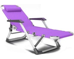 Opvouwbare Ligstoel - Relaxfauteuil Buiten - Ontspannen in de tuin - Verstelbare rugleuning - 179x68cm - Paars