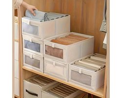 Opvouwbare Linnen Opbergbox, Geschikt Voor Het Opbergen Van Kleding, Jeans, Speelgoed, Boeken, Planken En Kledingkasten. Kledingkastorganizer En Opbergbox, Opbergdoos Met Kijkvenster