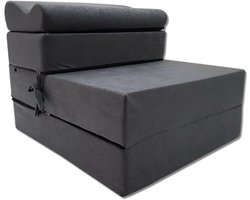 Opvouwbare logeermatras 200 x 70 x 15 cm - inklapbaar gastenbed en reismatras, grijs
