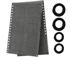 Opvouwbare Lounge Chair Stof - Vervangende Stoelstof - Vervangende Strandstoelstof - 4 Bungee-koorden - Lounge Chair Accessoire - 63 x 17 Inch - Lounge Chair Reparatieset - Voor Terrasstoelen, Lounge Chairs en Strandstoelen - Zwart Grijs