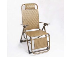 Opvouwbare Loungestoel - Tuinstoel Ligbed - Ontspannen Buiten - Verstelbare Rugleuning - 160 cm Lengte - Geel