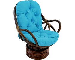 Opvouwbare loungestoel voor buiten, schommelstoel, patio loungestoel, draaibare rotan schommelstoel kussen vervangend kussen - zacht en duurzaam schommelkussen voor binnenshuis voor ultiem comfort en