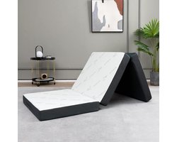 Opvouwbare Matras - Gastenmatras - Logeren en slapen - Afneembare hoes - 10 cm dik - Grijs
