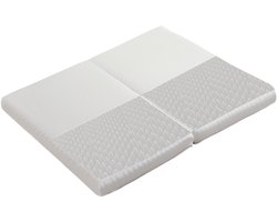 Opvouwbare matras, honingraatweefsel, eco-tex gecertificeerd, ergonomisch, ademende en duurzame, compressieverpakking, multifunctionele mat, hardheid H3, 23d spons, wit, 140x200cm & 140x100cm