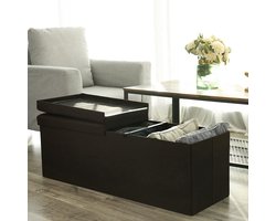 Opvouwbare Opberg Poef - Hocker – Bench – Bench with Storage space - Zitkist – Woonkamer accessoires 110x38x38cm