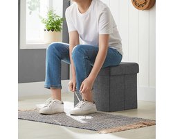 Opvouwbare Opberg Poef - Hocker – Bench – Bench with Storage space - Zitkist – Woonkamer accessoires 38D x 38W x 38H centimeter